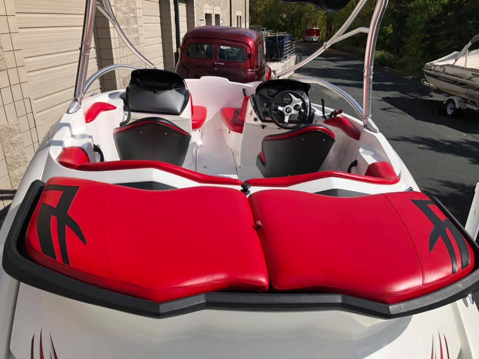 Red Wake Boat