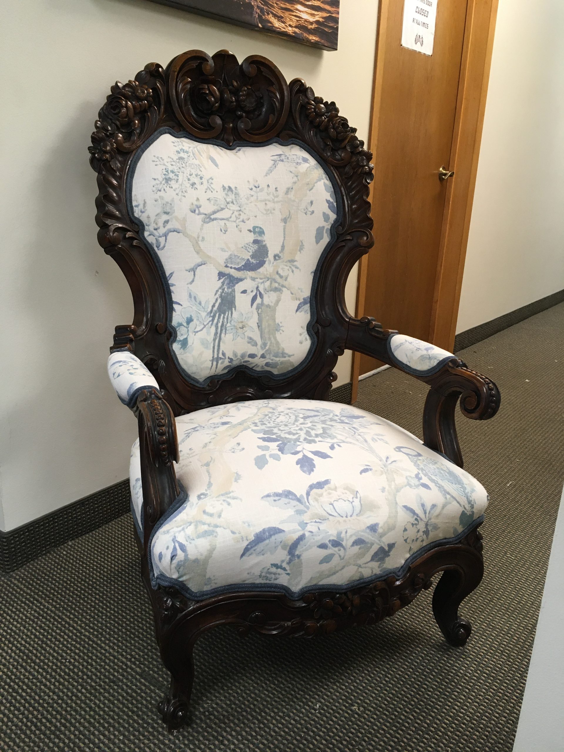 Antique Floral Dining Chair